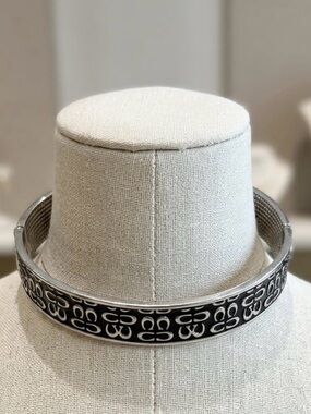 Coach Bangle | Coach Bracelet | designer Bracelet | Silver Black tone Coach